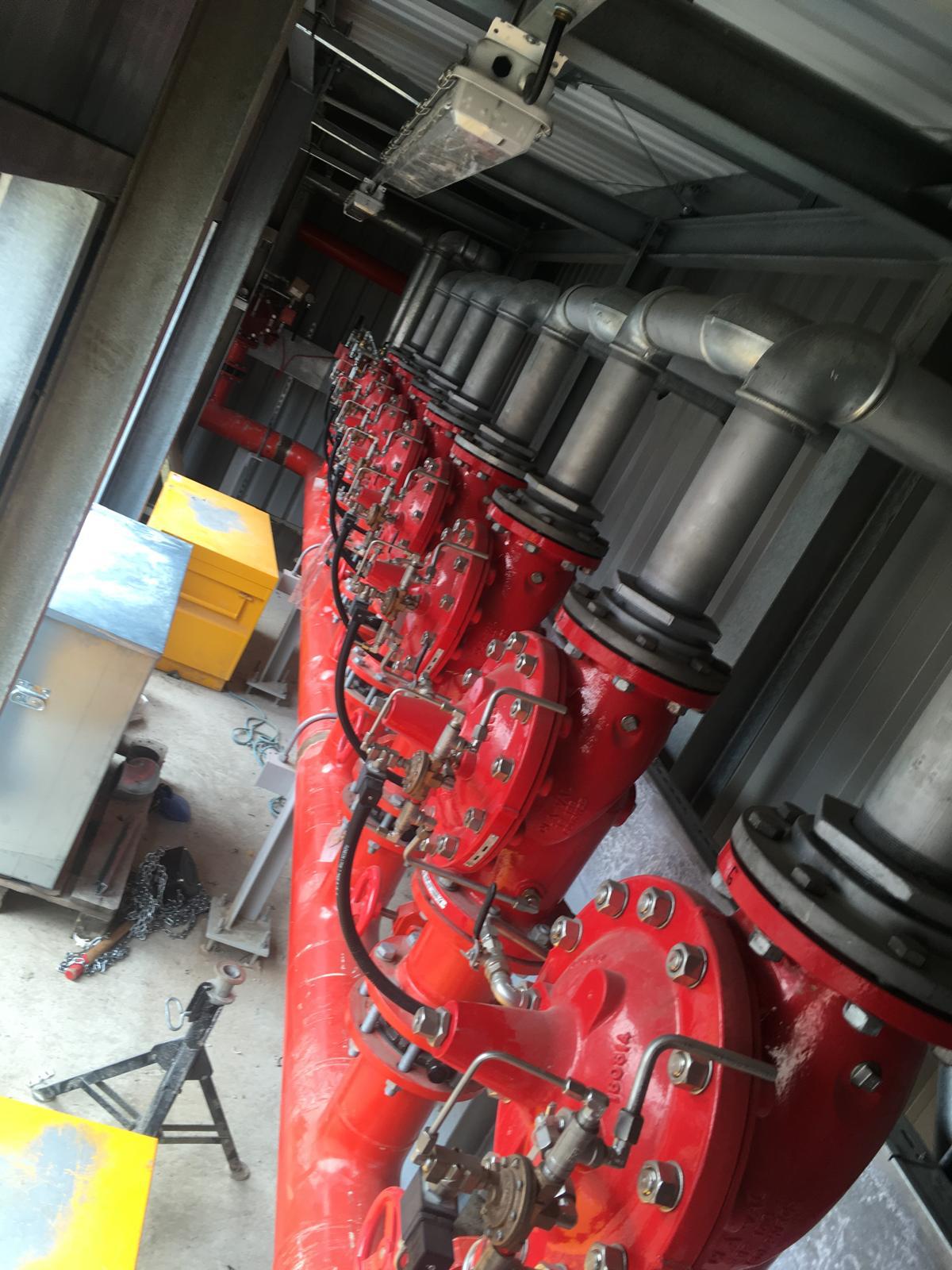 Process and fire pipework running through the biomass plant