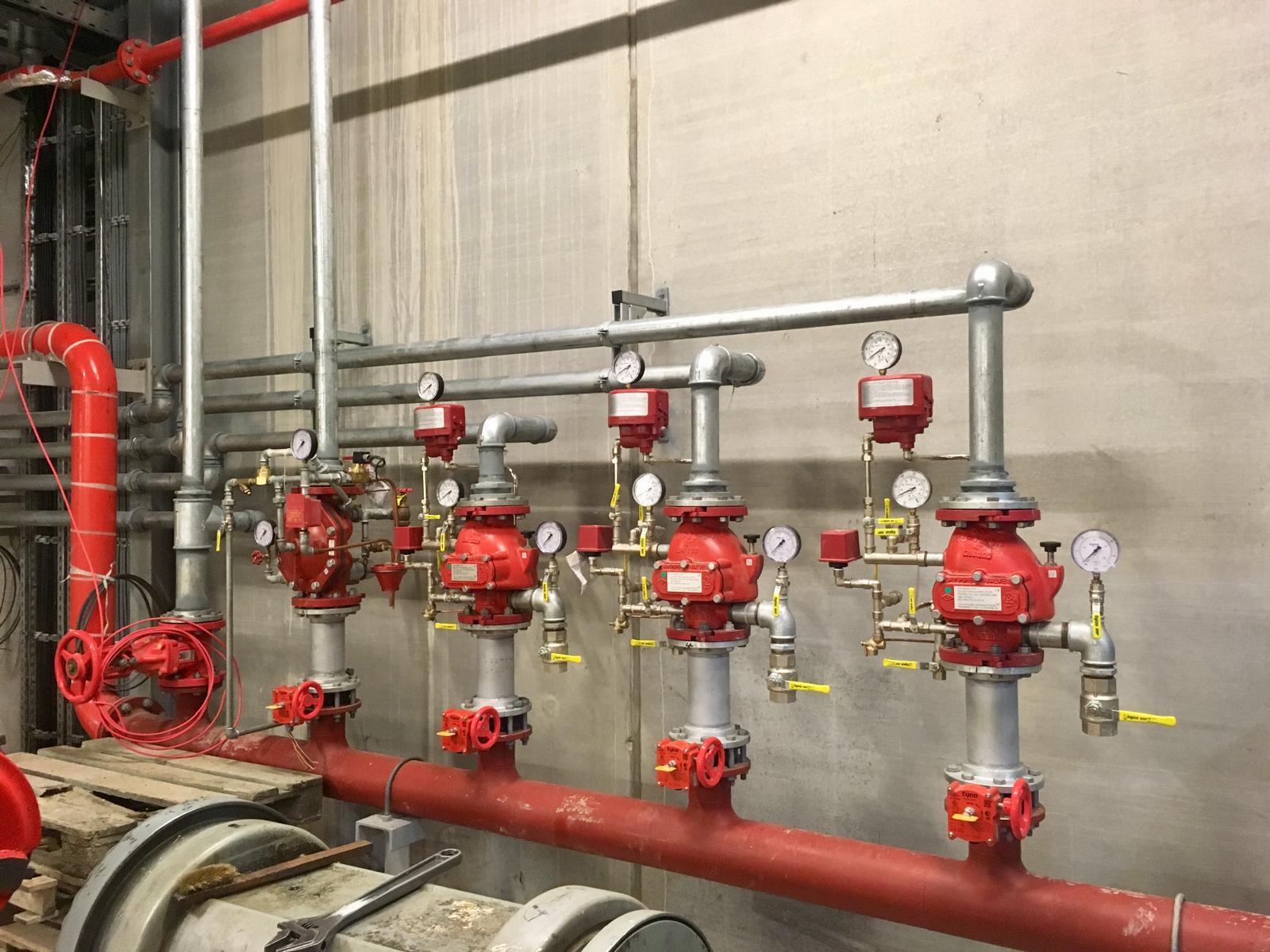 Fire suppressant valve set and gauges