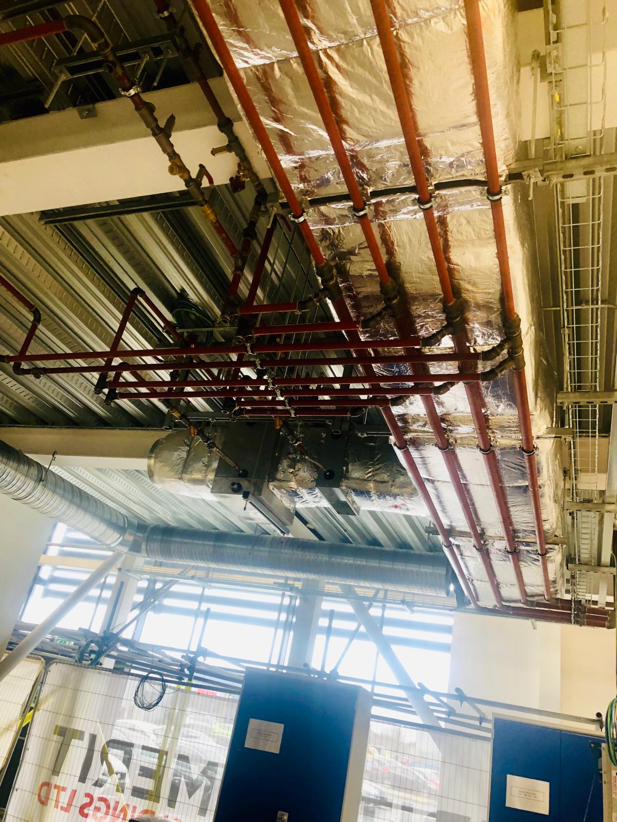 Completed stainless steel furnace cooling pipework